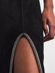 เดรสผู้หญิงสไตล์วินเทจหรูหรา ประดับคริสตัล ทรงเข้ารูป ความยาวปานกลาง สายเดี่ยว ผ่าข้าง ดีไซน์แบบเสื้อสายเดี่ยว - Product Image 5