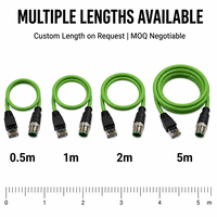 Cable Industrial XINYING Personalizado con Conector RJ45 Macho de 4 Pines Codificado M12, Ethernet Profinet CAT6, PVC, IP67, Doble Blindaje para Máquinas