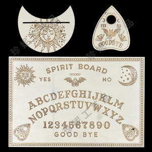 Tabla <span class=keywords><strong>Ouija</strong></span> 2025 con Polilla de Calavera y Luna de Madera Decoración Gótica o de Bruja Juego de Espíritus Práctica Oculta Regalo de Halloween - Product Image 1