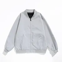 Blouson Bomber Noir, Bordures Côtelées & Poches Obliques, Manches Raglan, Veste Zippée Minimaliste Style Universitaire – Vente en Gros