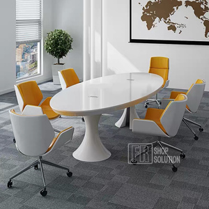 Último diseño Oval forma moderna, muebles <span class=keywords><strong>de</strong></span> oficina, reunión <span class=keywords><strong>de</strong></span> <span class=keywords><strong>la</strong></span> conferencia <span class=keywords><strong>de</strong></span> mesa para sala <span class=keywords><strong>de</strong></span> juntas - Product Image 3