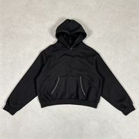 Sweat à capuche imprimé DTG noir, coupe ajustée, en coton de haute qualité, molleton bouclette, personnalisé, avec logo imprimé, coupe oversize