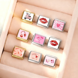 Wholesale Fashion Custom Y2K French Style <b>Letter</b> Italian Charm Bracelet Links Fit 9mm Stainless Steel Bracelet DIY Jewelry Gift - Product Image 3