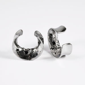 Edelstahl Ghost Ear Gewichte Kleiderbügel für dehnbare Mondform Messgeräte Stecker Mode <span class=keywords><strong>Body</strong></span> <span class=keywords><strong>Piercing</strong></span> Schmuck 10MM-25MM - Product Image 5