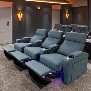 Chính hãng da điện ngồi có thể ngả ghế thắt lưng hỗ trợ khay sang trọng Home theatre sofa cho phương tiện truyền thông phòng Authentic Cinema đồ nội thất - Product Image 3
