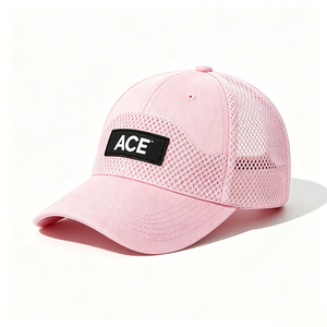 Gorra de béisbol ajustable de malla para perro con logo ACE, diseño deportivo con letras, transpirable, protección UV, sombrero solar común de tela para mascotas - Product Image 4