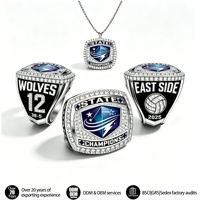 Bague de championnat de softball 2026 personnalisée, avec emplacement pour boîte d'équipe technique locale et ensemble universitaire