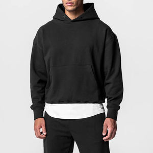 Vente en gros, top ventes, sweats à capuche vierges en coton avec impression par transfert thermique de broderie personnalisée, oversize, unisexe, à la mode - Product Image 2