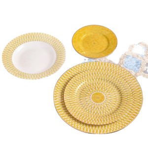 Hot Selling Europe 58-piece Safe Luxury Western Bone China Dinner <b>Set</b> Minimalist Porcelain Embossed Gold Cup Kit Hotel Service - Product Image 5