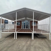 Maison conteneur modulaire préfabriquée pliable avec terrasse sur le toit, balcon couvert, véranda extérieure, 20ft 40ft