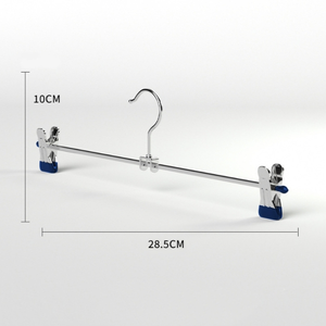 Antidérapant avec 2 clips réglables en acier inoxydable enduit porte-pantalons <span class=keywords><strong>cintre</strong></span> jupes <span class=keywords><strong>cintre</strong></span> - Product Image 6