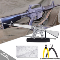 Piececool M16A1 Rifle de Asalto HP349-SK, Rompecabezas Metálico 3D de Alta Calidad, Juguete de Metal para Adultos Unisex