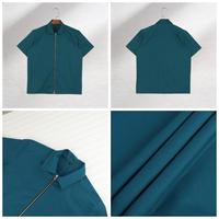 Chemises décontractées pour hommes en twill respirant 100% coton, à manches courtes, à fermeture éclair, sur mesure