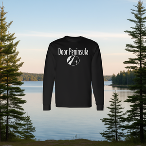 Door Peninsula Wisconsin T-shirt à manches longues au design minimaliste - Product Image 3