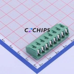 JL500-50008GT1 Screw Terminal Block Through hole Component (THT),P=5mm Connector 1x8P 5mm Green Through Hole - Product Image 2