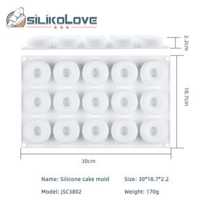 Molde <span class=keywords><strong>de</strong></span> Silicona para Hornear Donas <span class=keywords><strong>de</strong></span> Alta Calidad con 15 Cavidades Circulares, Herramientas <span class=keywords><strong>de</strong></span> Decoración para Pasteles - Product Image 5