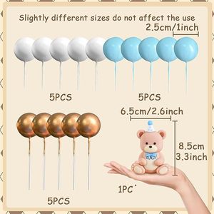 Adorno <span class=keywords><strong>para</strong></span> <span class=keywords><strong>Pastel</strong></span> <span class=keywords><strong>de</strong></span> Baby Shower con Osito <span class=keywords><strong>de</strong></span> Peluche, Precio <span class=keywords><strong>de</strong></span> Fábrica, Azul y Dorado, Redondo, Decoración <span class=keywords><strong>para</strong></span> <span class=keywords><strong>Pastel</strong></span> <span class=keywords><strong>de</strong></span> Cumpleaños - Product Image 2