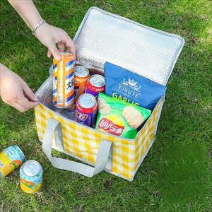 Panier de rangement alimentaire doublé de feuille épaisse pour pique-niques et camping en plein air, sac à déjeuner isotherme - Product Image 1