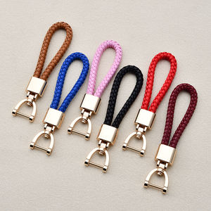 Porte-clés créatif en cuir tressé, porte-clés de voiture transfrontalier en métal, pendentif de sac à fermoir mors, petit cadeau personnalisé - Product Image 6