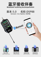 Microphone sans fil UHF rechargeable, double microphone portable sans fil avec récepteur Bluetooth pour karaoké en extérieur, camping, fête