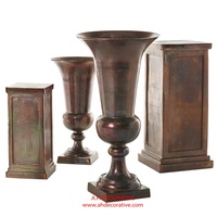 Grand Vase à fleurs en cuivre de luxe, finition Antique, pour mariage et fêtes, Vase à fleurs de décoration