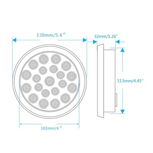 Nhà Máy Bán buôn 12V 24V 4 "Vòng LED Đèn đuôi với tín hiệu lần lượt sao lưu đảo ngược đèn 21led không thấm nước dừng phanh chạy La - Product Image 2