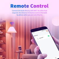 Bombilla LED inteligente RGB regulable con control de aplicación, enchufe E27, sincronización de música y función de temporizador para dormitorio y sala de estar