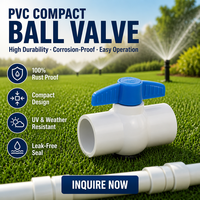 China PVC Ball Valve New Handle PN16 Corrosion Resistant Thread Farm Garden Irrigation Industrial Plumbing Wholesale OEM