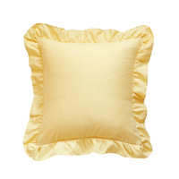 XinLan taies d'oreiller décoratives avec volants couleur unie Shabby Chic ferme housse de coussin pour salon