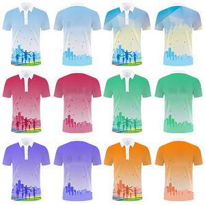 Sublimación de degradado de color de secado rápido para camisetas de polo Tela de punto de impresión de cuerpo completo para diseños personalizados - Product Image 3