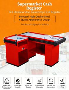 Comptoir de <span class=keywords><strong>caisse</strong></span> en acier pour boutique commerciale, supermarché, éco-responsable, antirouille - Product Image 4