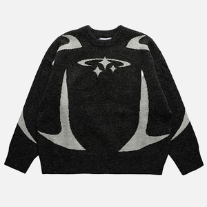Custom LOGO OEM&amp;ODM Men's <strong>Sweater</strong> Pullover Jacquard Letter Jumper Knitwear Winter Crew Neck Loose Oversized <strong>Knitted</strong> <strong>Sweater</strong> Men - Product Image 1
