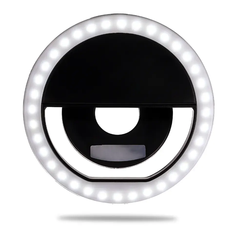 Oldshark Hot Selling Mobile Phone Three Brightness Clip Rechargeable Makeup Fill Led Flash Selfie Ring Light