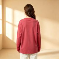 T-shirt en coton à manches longues 230g, coupe oversize, vierge, pour impression de logo personnalisé, col rond, automne, vente en gros