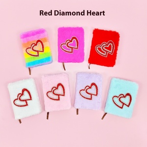 Cuaderno de Doble Corazón con Incrustaciones de Diamantes, Tapa Dura, Encuadernación Térmica, Colorido, con Peluche, A3, para el Día de San Valentín - Product Image 3