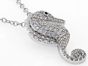 Collar de latón con circonitas cúbicas en forma de caballito de mar, chapado en rodio, de fábrica mayorista tailandesa, gargantilla de moda inspirada en el océano para uso diario en la playa, regalo - Product Image 2