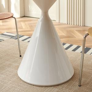 Table à manger ronde en pierre frittée de style nordique, simplicité moderne, avec <span class=keywords><strong>pieds</strong></span> en métal, <span class=keywords><strong>4</strong></span> places, crème française et blanc pur - Product Image 5