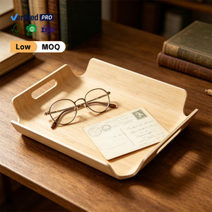 ถาดเก็บของแบบขายส่งพร้อมหูจับ ถาดไม้ทรงสี่เหลี่ยมผืนผ้าอเนกประสงค์ ถาดเสิร์ฟสำหรับใช้ในบ้าน ร้านอาหาร <span class=keywords><strong>โรงแรม</strong></span> - Product Image 5