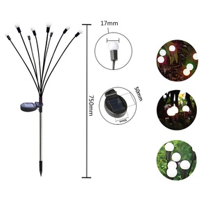 IP65 Waterproof LED Solar Garden <b>Lights</b> Festive Atmosphere Firefly Ground <b>Plug</b> for Outdoor Courtyard Garden Colorful <b>Lights</b> - Product Image 1