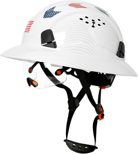 Casco de Seguridad WELTA CE EN &ANSI Z89.1, Cómodo, con Correa Ajustable, Plástico Rígido, Ala Ancha para Ingeniería y Construcción - Product Image 1