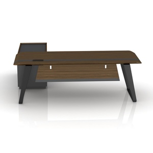 Escritorio Ejecutivo Moderno para Gerentes, Diseño de Madera en Forma de L, Convertible y Extensible para Directores Generales - Product Image 1