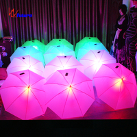 Future Parapluie blanc lumineux LED accessoires de danse de scène avec fonction de lampe de poche pour performance de salle de bal