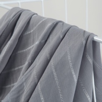 Tela transparente arrugada gris pizarra con hilo plateado tejido, ideal para hiyab, pañuelo para la cabeza de niños, atuendo modesto para uso diario.