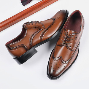 Zapatos Derby de Vestir para Hombre, Diseño de Moda, Plataforma Retro de Lujo, Cuero Genuino, Punta Puntiaguda, Aumentan la Altura, Cómodos - Product Image 4