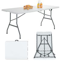 Ensemble de table et de chaises pliantes en plastique HDPE blanc pour événements intérieurs/extérieurs, design moderne, durable et facile à ranger