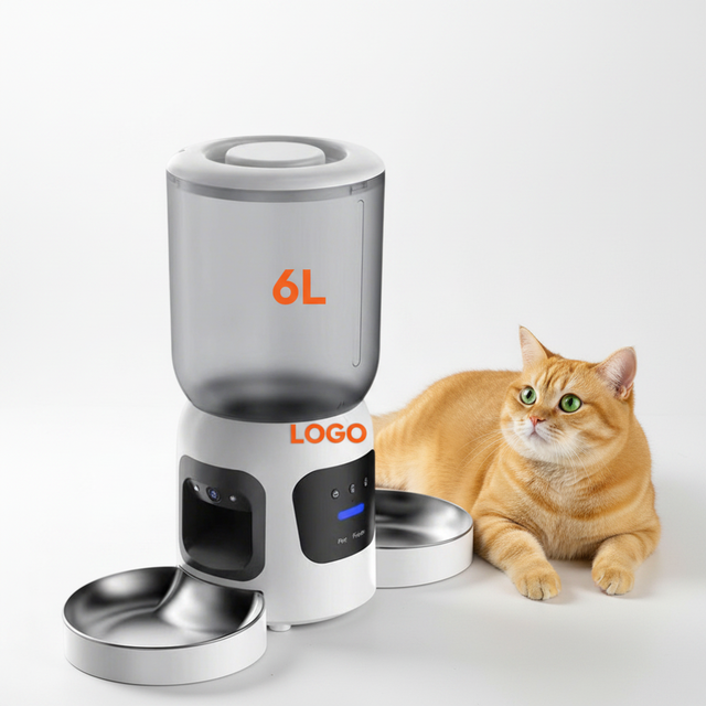 Dual-Bowl Smart Pet Feeder with Dual HD Cameras Multi-Pet Scheduled Feeding & Voice Recording