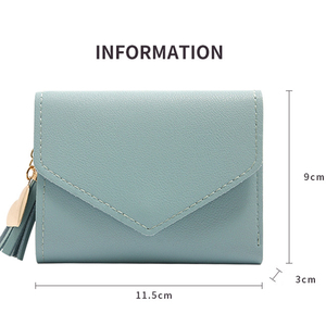 Portafoglio Corto in Pelle con Logo Personalizzato e Nappa, Mini <span class=keywords><strong>Portamonete</strong></span> Quadrato Semplice - Product Image 1