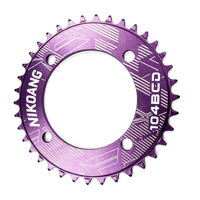 Plateau de pédalier de vélo 104BCD Narrow Wide 32T/34T/36T/38T en alliage d'aluminium usiné CNC, pièces de pignon de vélo rond pour cyclisme