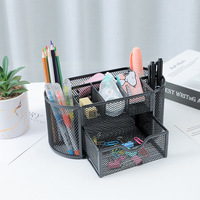 Porte-stylo de table multifonction Organisateur de bureau en maille métallique Porte-crayon pour la maison, le bureau et l'école Porte-papeterie