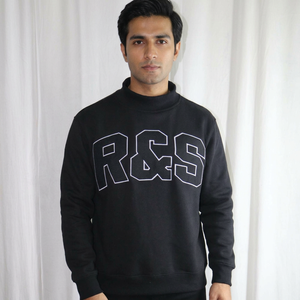 Sweat à capuche R&S BLACK sur mesure, 100% coton, hiver, séchage rapide, respirant, fermeture éclair, style vintage, coupe classique, pour homme, Finer - Product Image 1